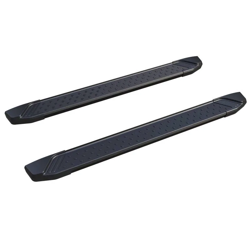 STNIPA70 – BLACK HORSE Running Board, 5-1/2 Inch Width Bolt-On Black Aluminum With Black Grip Dots Unlighted With Mou...